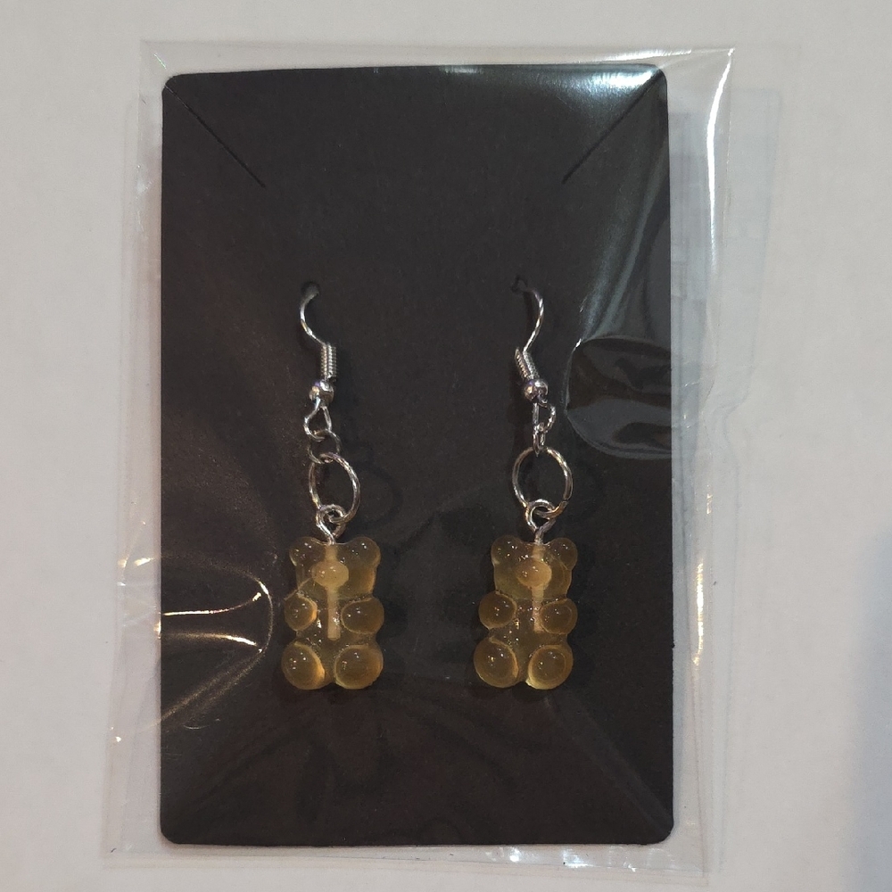 Gold Bear Dangle Earrings